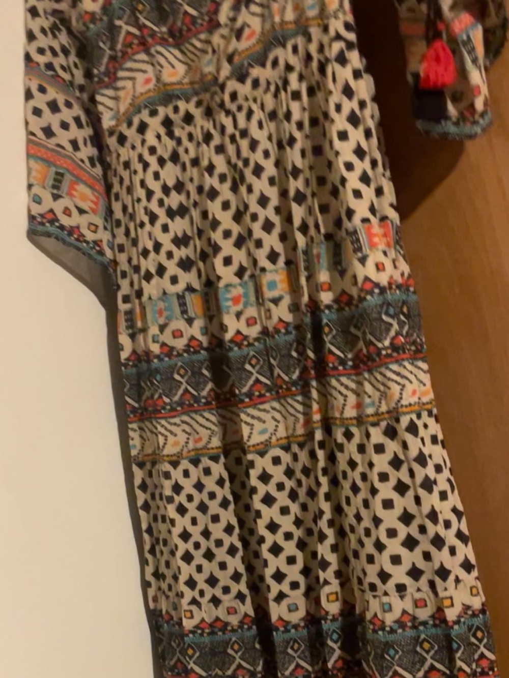 Label by Ritu Kumar Private Limited Printed Maxi Dress in Cream, Black & Teal